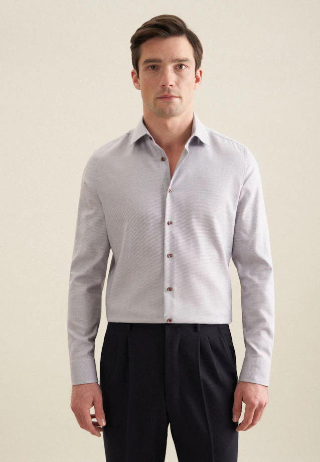 Shaped Business shirt Small pattern in Brown |  Seidensticker Onlineshop