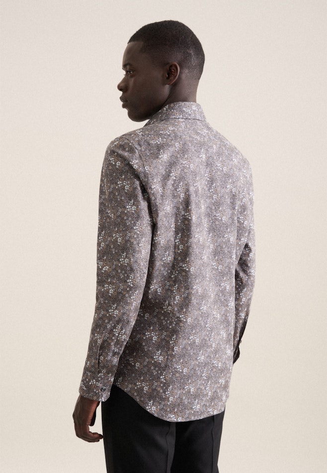Shaped Business Shirt Print in Grey | Seidensticker online shop
