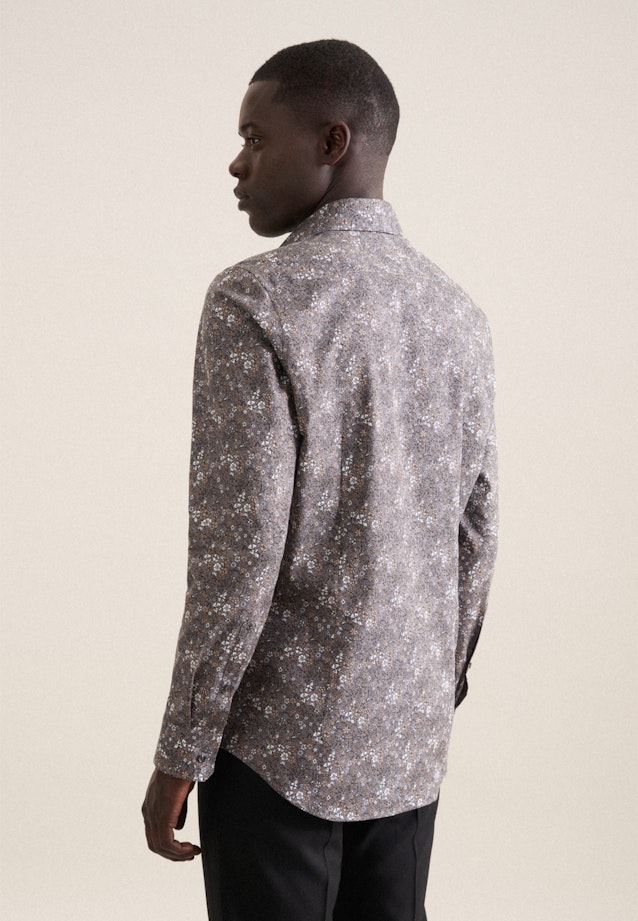 Shaped Business Hemd Druck in Grau |  Seidensticker Onlineshop