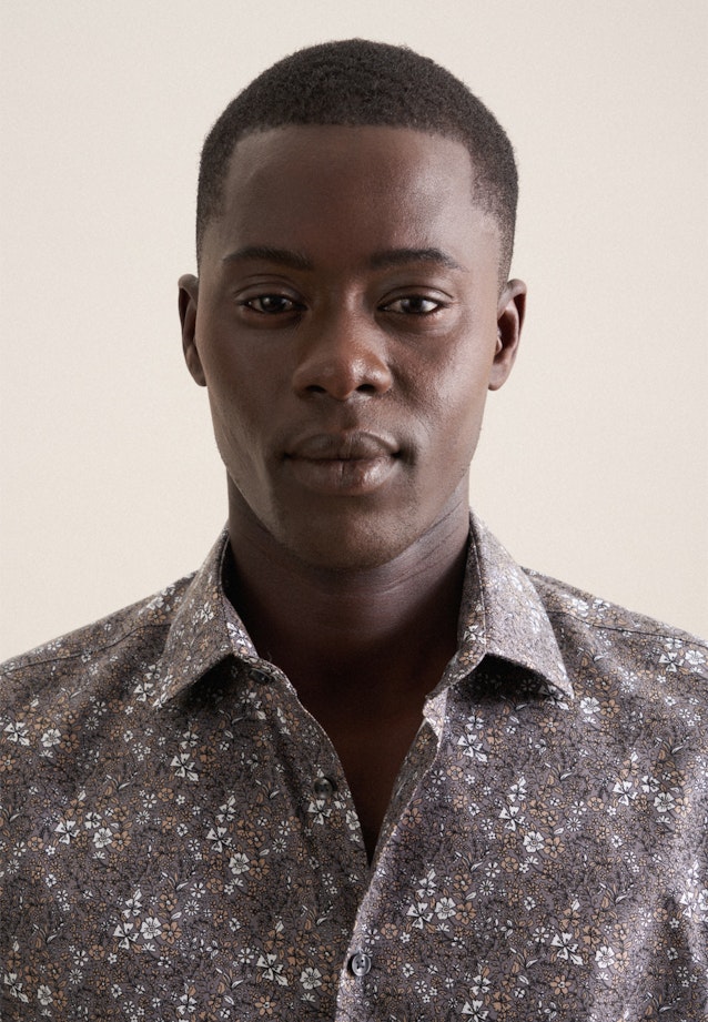 Shaped Business Hemd Druck in Grau |  Seidensticker Onlineshop