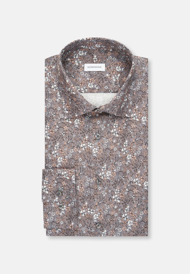 Shaped Business Hemd Druck in Grau | Seidensticker Onlineshop