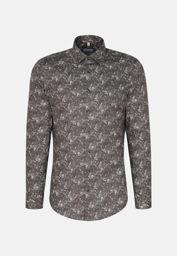 Shaped Business Hemd Druck in Grau |  Seidensticker Onlineshop