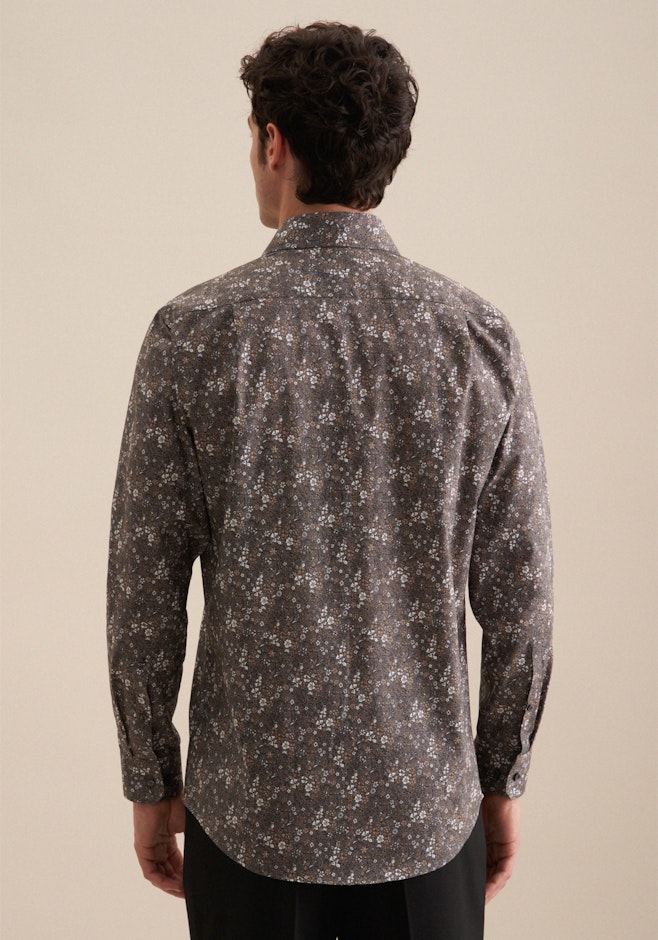 Regular Business Hemd Druck in Grau | Seidensticker Onlineshop