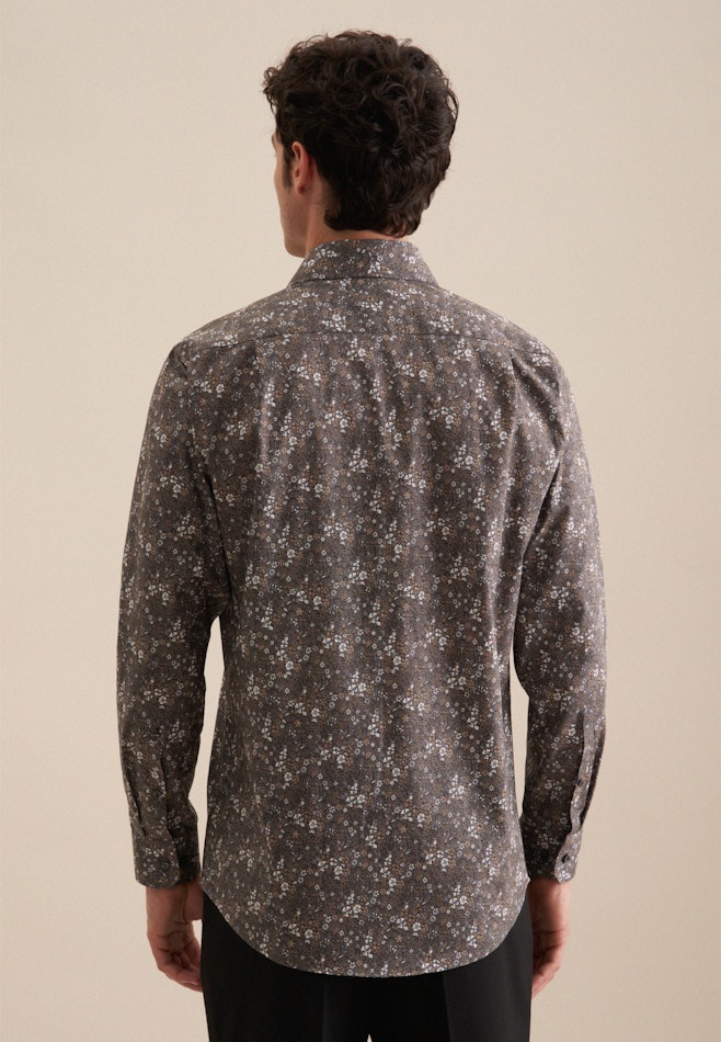 Regular Business Shirt Print in Grey | Seidensticker online shop