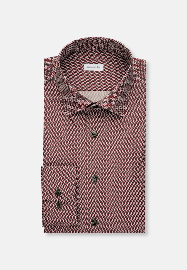 Shaped Business Hemd Druck in Orange |  Seidensticker Onlineshop