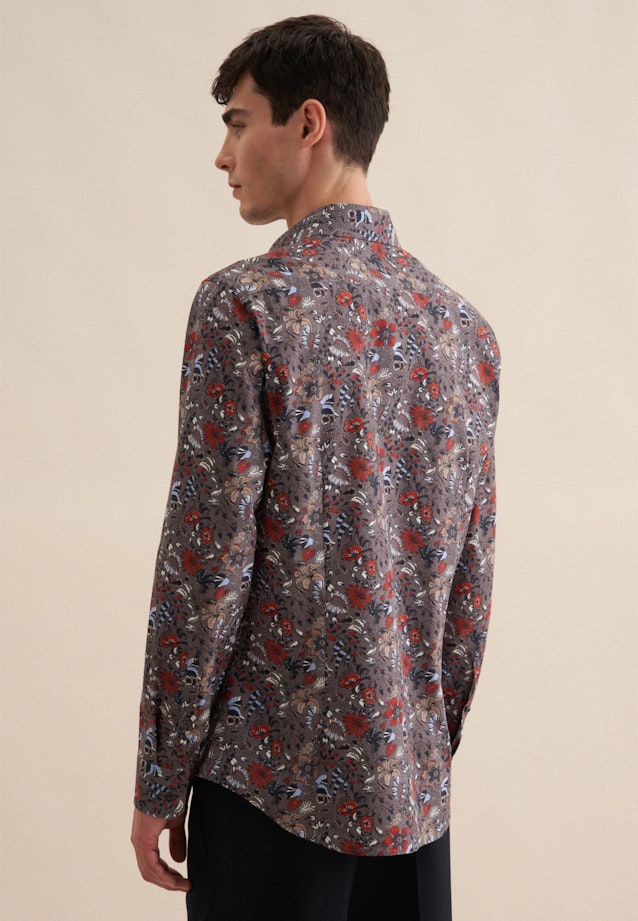 Shaped Business Shirt Print in Grey |  Seidensticker Onlineshop
