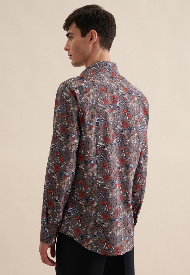 Shaped Business Hemd Druck in Grau | Seidensticker Onlineshop