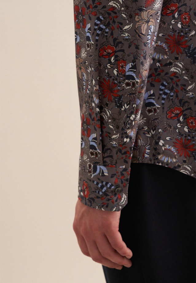 Shaped Business Hemd Druck in Grau |  Seidensticker Onlineshop