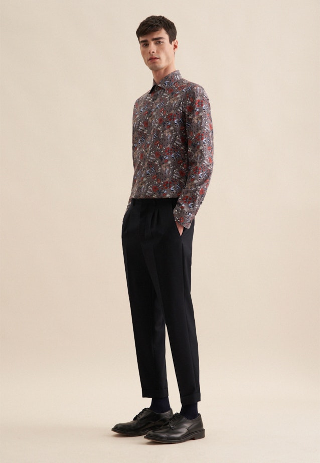 Shaped Business Hemd Druck in Grau |  Seidensticker Onlineshop