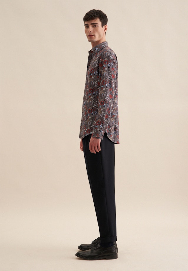 Shaped Business Hemd Druck in Grau |  Seidensticker Onlineshop