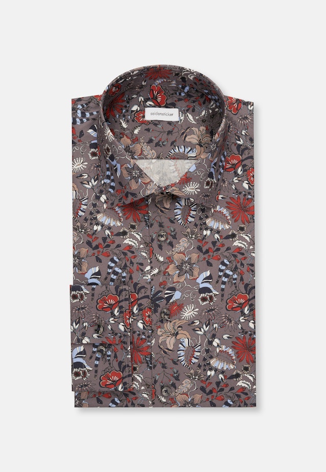 Shaped Business Hemd Druck in Grau |  Seidensticker Onlineshop