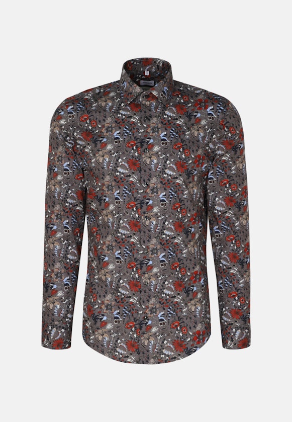 Shaped Business Shirt Print in Grey |  Seidensticker Onlineshop