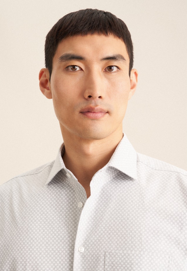 Regular Flannel shirt Print in Grey |  Seidensticker Onlineshop