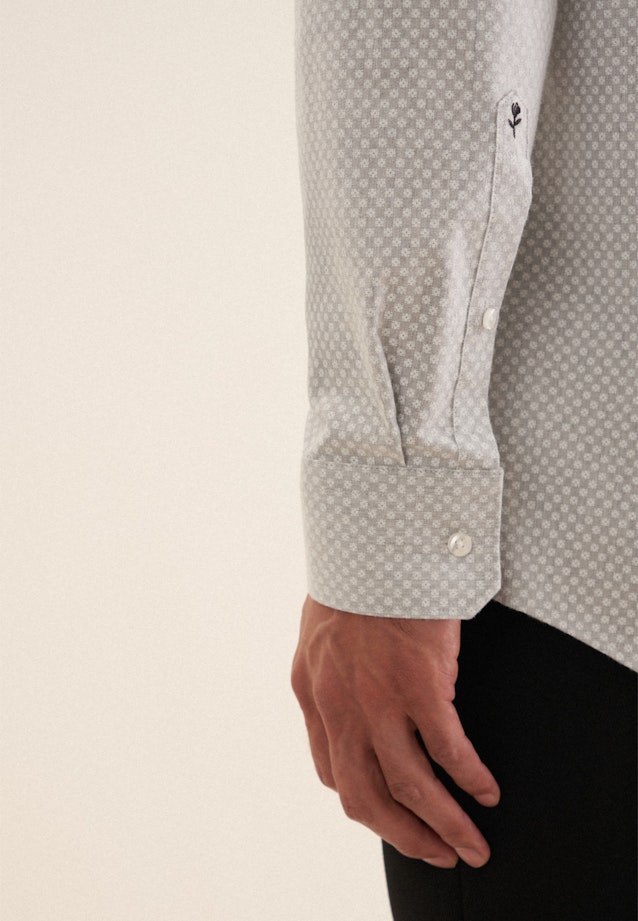 Regular Flannel shirt Print in Grey |  Seidensticker Onlineshop