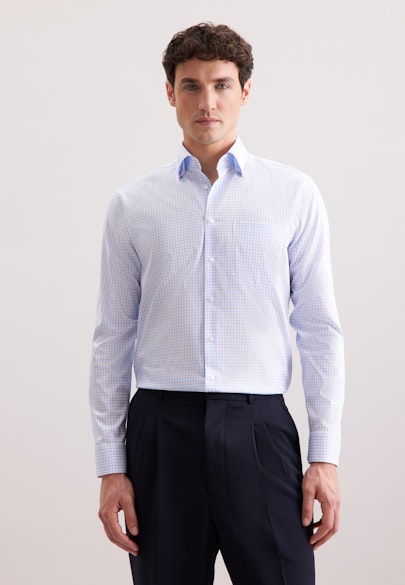 Regular Business shirt Check in Hellblau |  Seidensticker Onlineshop