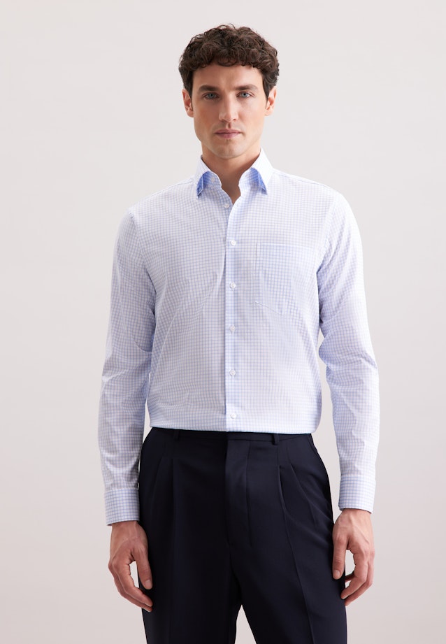 Regular Business shirt Check in Hellblau |  Seidensticker Onlineshop
