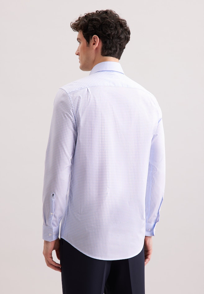 Regular Chemise d'affaires carreaux dans Bleu Clair | Boutique en ligne Seidensticker