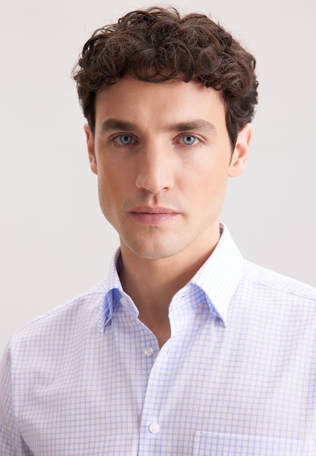 Regular Business shirt Check in Hellblau |  Seidensticker Onlineshop