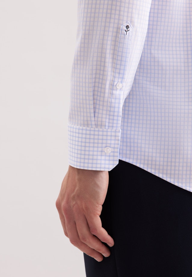 Regular Business shirt Check in Hellblau |  Seidensticker Onlineshop