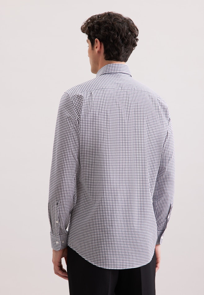 Regular Chemise d'affaires carreaux dans Bleu Foncé | Boutique en ligne Seidensticker