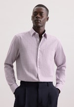 Regular Business shirt Check in Lila |  Seidensticker Onlineshop