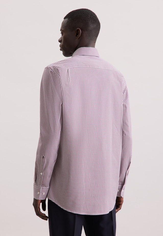 Regular Business shirt Check in Lila |  Seidensticker Onlineshop