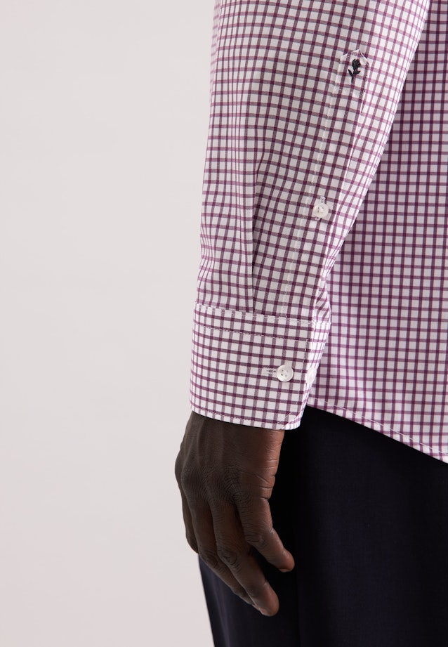 Regular Business shirt Check in Lila |  Seidensticker Onlineshop