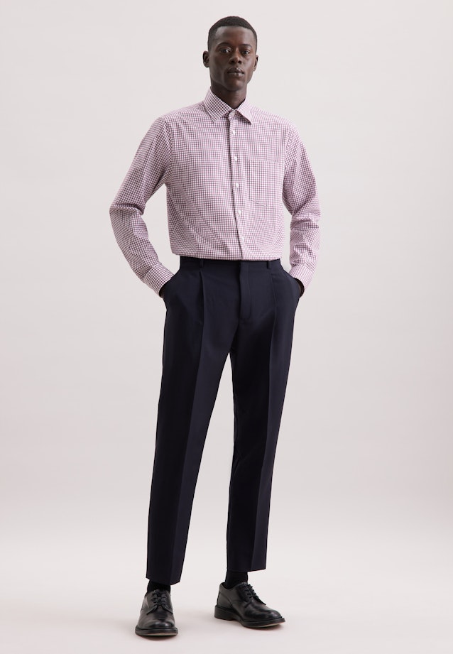 Regular Business shirt Check in Lila |  Seidensticker Onlineshop