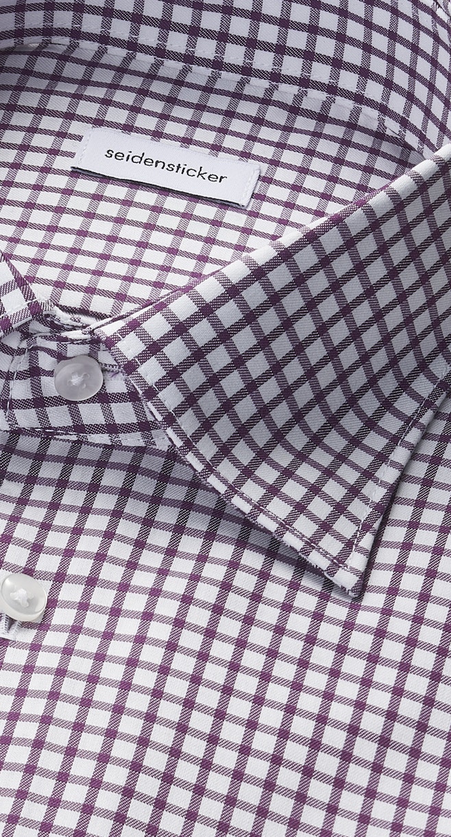 Regular Chemise d'affaires carreaux dans Lilas | Boutique en ligne Seidensticker