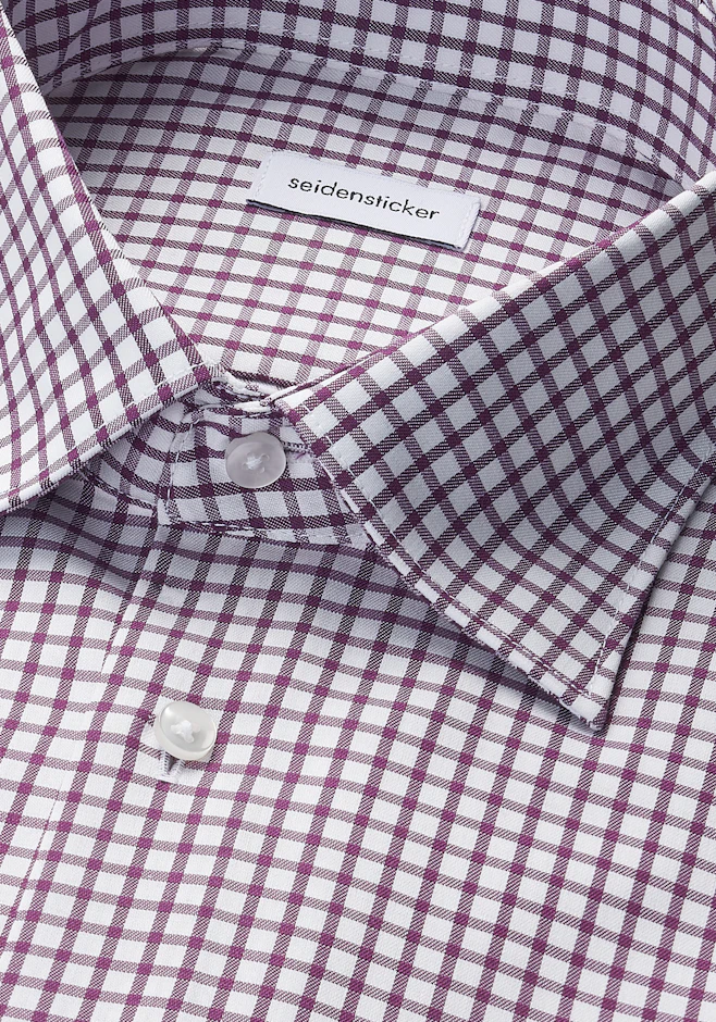 Regular Chemise d'affaires carreaux dans Lilas | Boutique en ligne Seidensticker