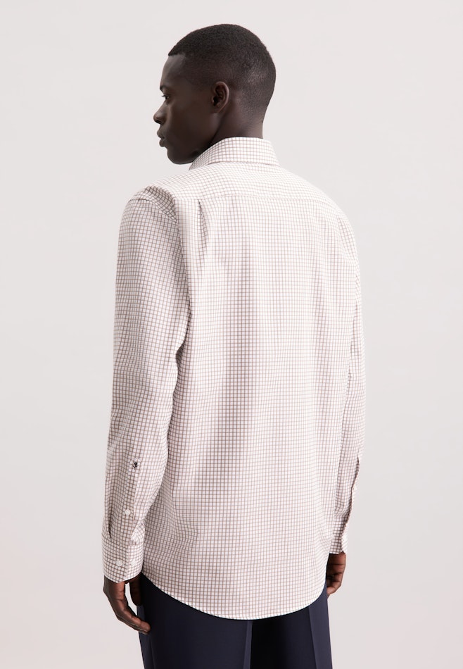 Regular Business shirt Check in Braun | Seidensticker online shop