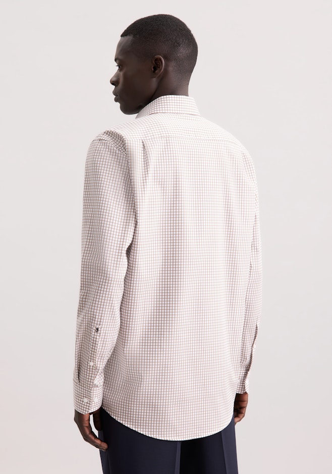 Regular Chemise d'affaires carreaux dans Marron | Boutique en ligne Seidensticker
