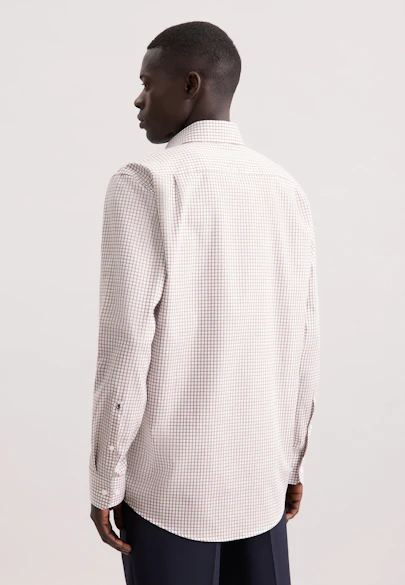 Regular Business shirt Check in Braun |  Seidensticker Onlineshop