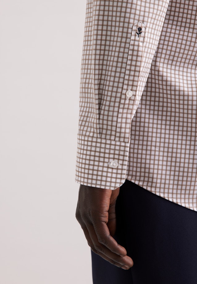 Regular Business shirt Check in Braun |  Seidensticker Onlineshop