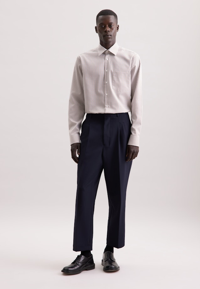 Regular Business shirt Check in Braun |  Seidensticker Onlineshop