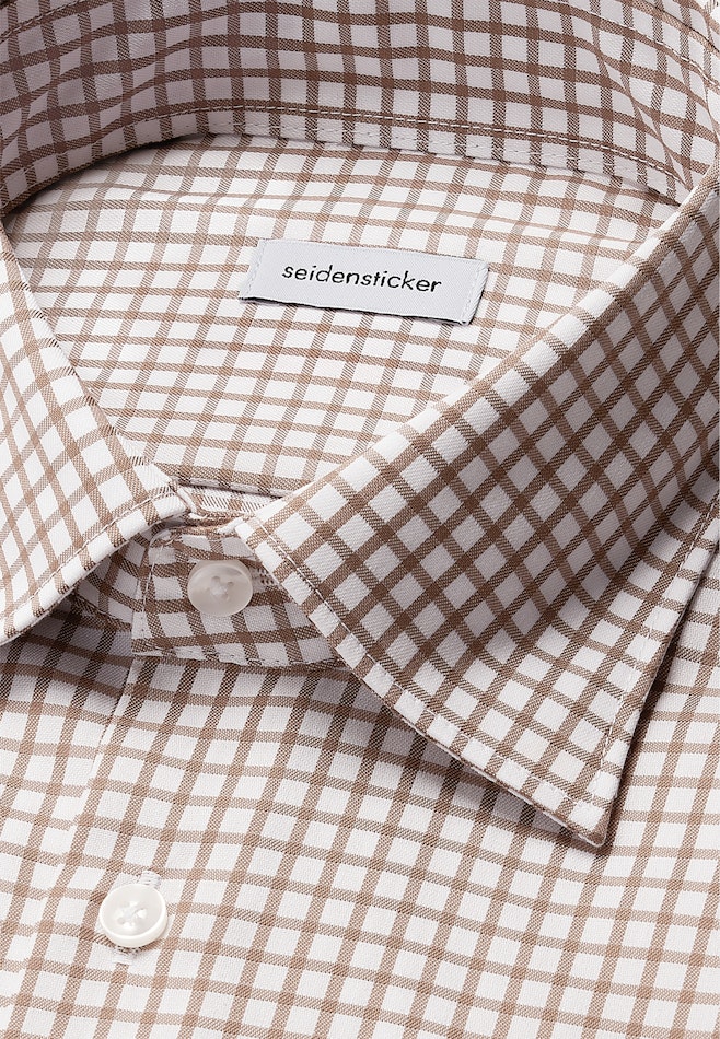 Regular Chemise d'affaires carreaux dans Marron | Boutique en ligne Seidensticker