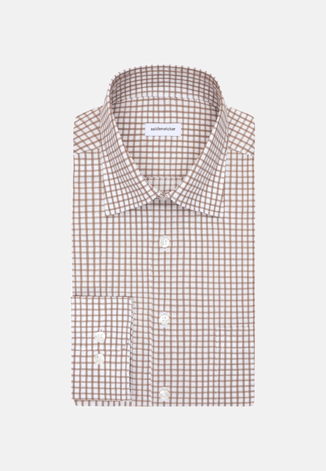 Regular Business shirt Check in Braun |  Seidensticker Onlineshop