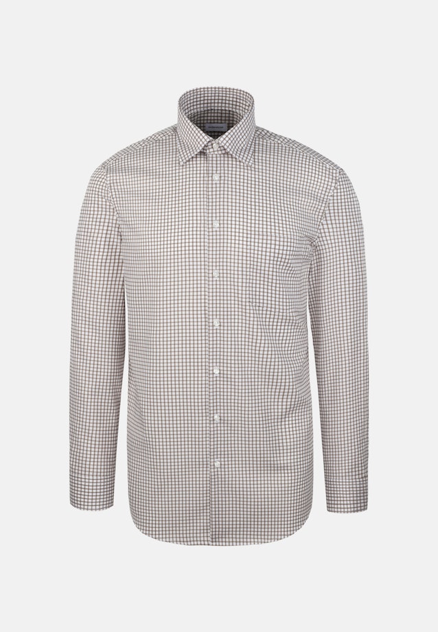 Regular Business shirt Check in Braun |  Seidensticker Onlineshop