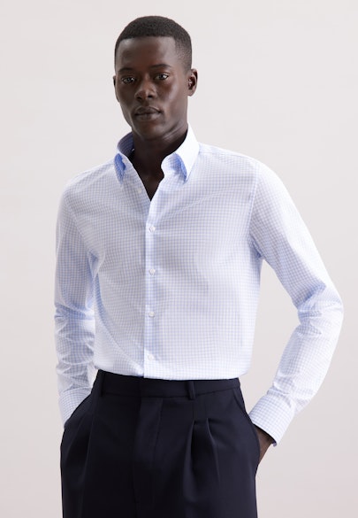 Slim Business shirt Check in Hellblau |  Seidensticker Onlineshop