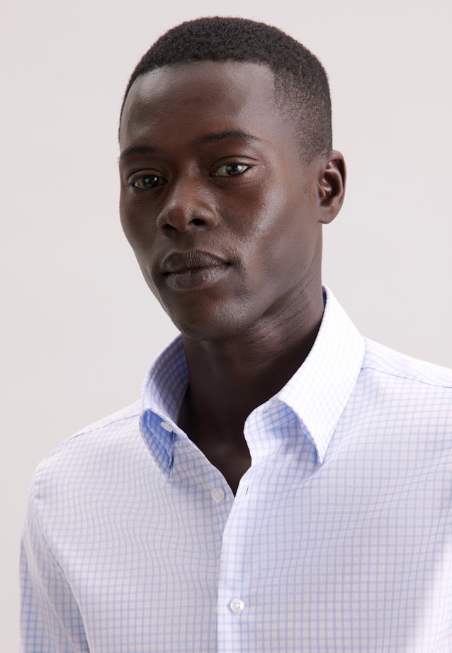 Slim Business shirt Check in Hellblau |  Seidensticker Onlineshop