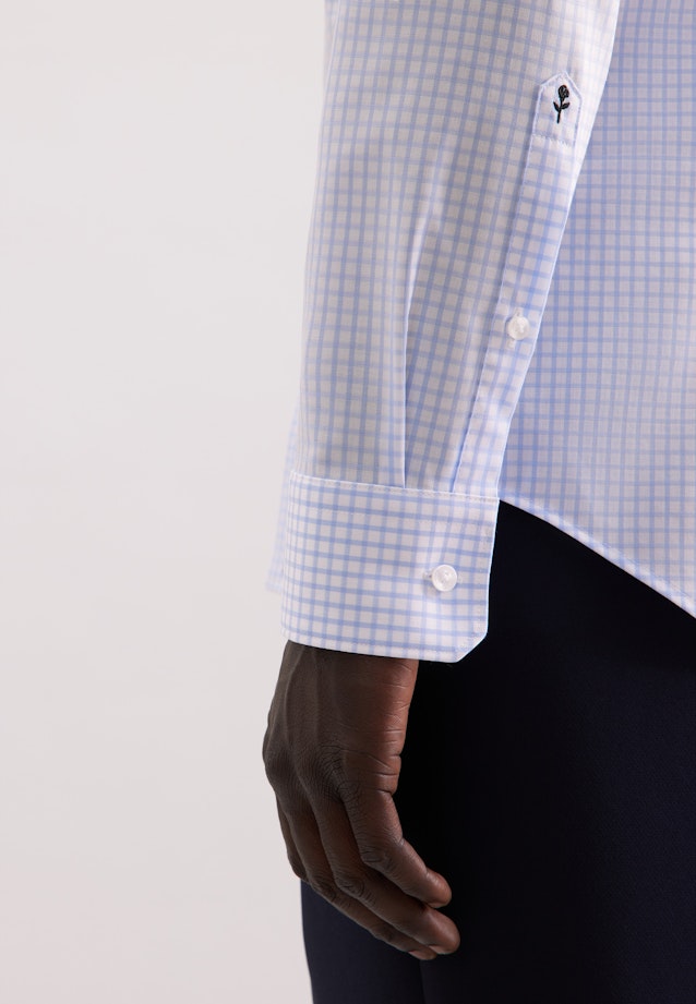 Slim Business shirt Check in Hellblau |  Seidensticker Onlineshop