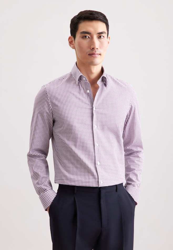 Slim Business shirt Check in Lila | Seidensticker online shop