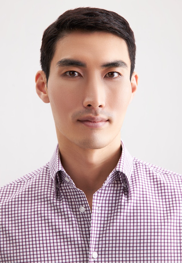 Slim Business shirt Check in Lila |  Seidensticker Onlineshop