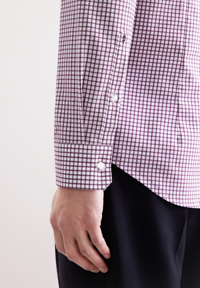 Slim Business shirt Check in Lila |  Seidensticker Onlineshop