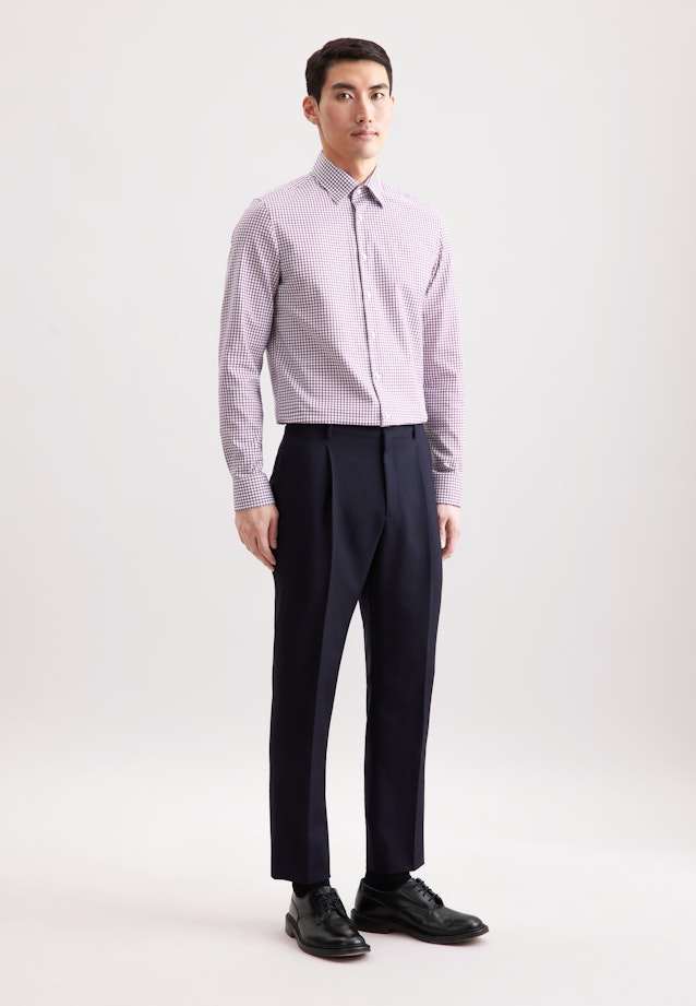 Slim Business shirt Check in Lila |  Seidensticker Onlineshop