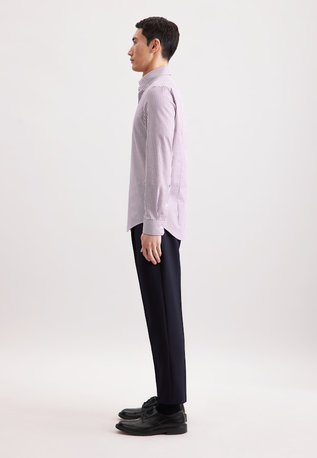 Slim Business shirt Check in Lila |  Seidensticker Onlineshop