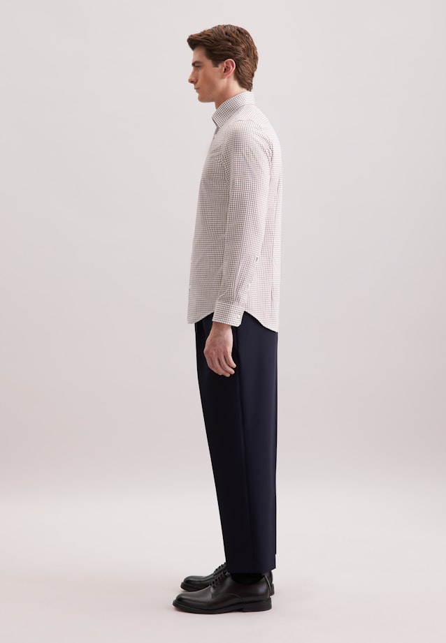 Slim Business shirt Check in Braun |  Seidensticker Onlineshop