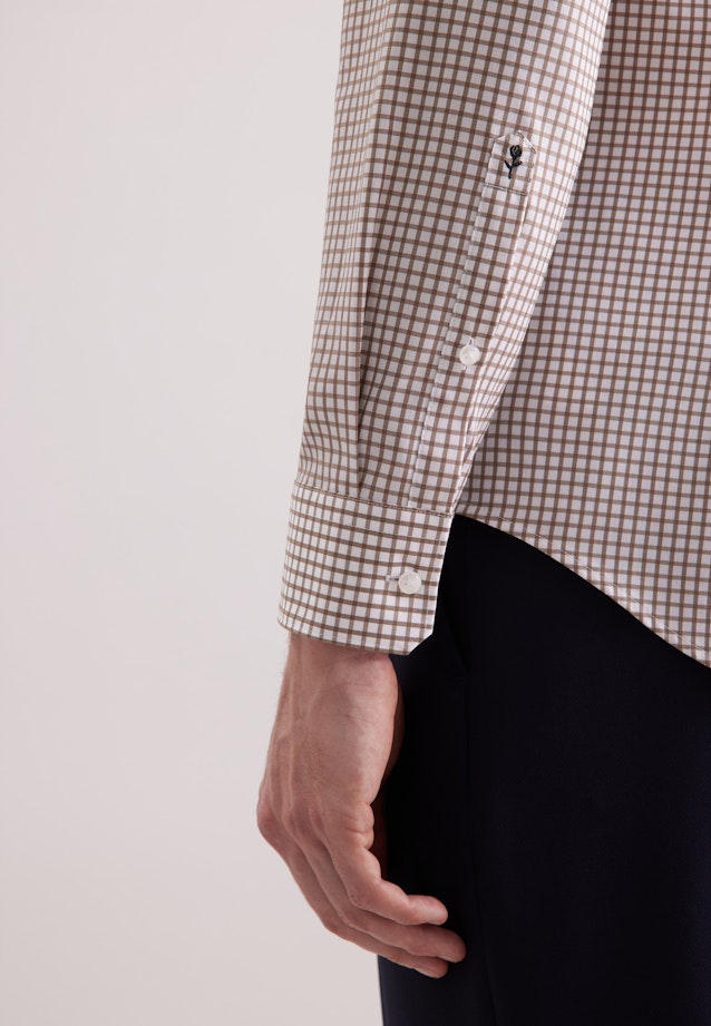 Slim Business shirt Check in Braun |  Seidensticker Onlineshop