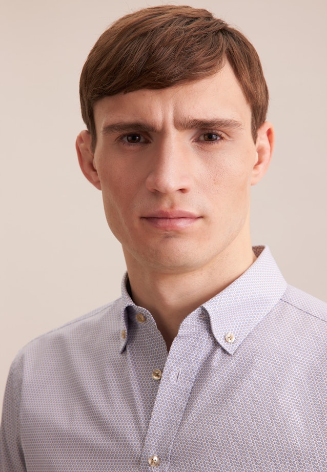 Regular Business Shirt Print in Beige |  Seidensticker Onlineshop