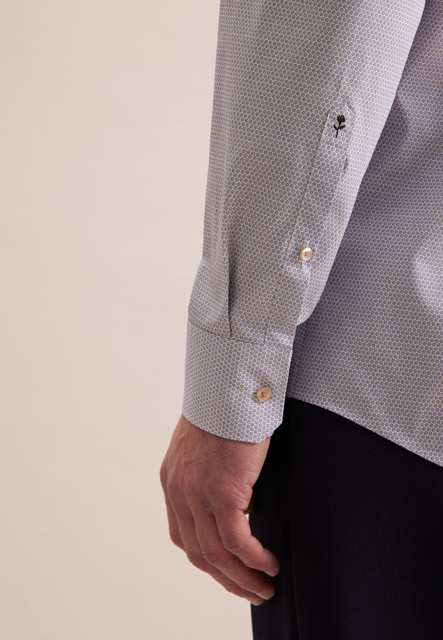 Regular Business Shirt Print in Beige |  Seidensticker Onlineshop